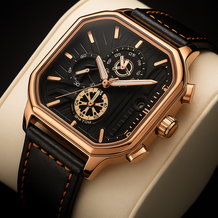 Reloj Cuadrado Dorado