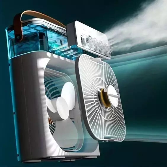Aire Acondicionado Portátil 3 en 1 – Humidificador de Hielo y Luz LED