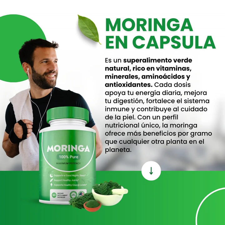 Moringa Capsulas - energía, defensas, digestión, piel y más